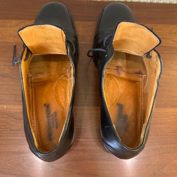 🌟HP🌟Soft Black Leather Cap Toe Derby Dress Shoes by Pronto Uomo Made Italy 10 - Picture 8 of 13